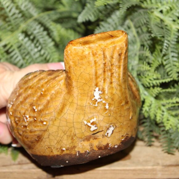 NEW French Country Farmhouse Roasted Espresso Distressed Ceramic Bird Candle - Picture 4 of 4